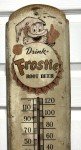 Vintage Frostie Soda Thermometer Sign - 36" Metal