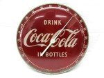 Coca-Cola Round Glass Wall Thermometer - Vintage