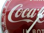 Coca-Cola Round Glass Wall Thermometer - Vintage