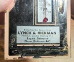 Lynch & Hickman Antique Thermometer Sign - Bayard, DE