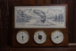 Vintage 1970s Trout Thermometer Weather Station