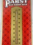 Pabst Blue Ribbon Vintage Metal Thermometer Sign