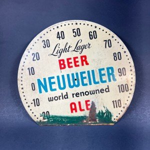 Neuweiler Beer Clock Thermometer Vintage Design