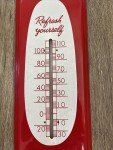 Coca-Cola Vintage Red Metal Thermometer Sign