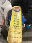 50's Pepsi Cola Embossed Tin Thermometer - 27”