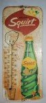 Vintage Squirt Soda Advertising Thermometer Sign 13.5