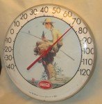 Coca Cola Norman Rockwell "Fishing Boy" Thermometer