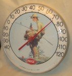 Coca Cola Norman Rockwell "Fishing Boy" Thermometer