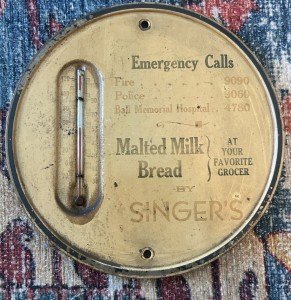 Vintage Singer's Milk Bread Advertising Thermometer 6”