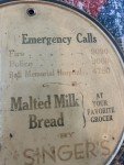 Vintage Singer's Milk Bread Advertising Thermometer 6”