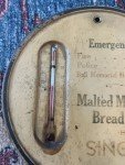Vintage Singer's Milk Bread Advertising Thermometer 6”
