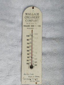 Wallace Creamery Antique Advertising Thermometer