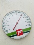 Vintage 7 Up Soda Round Wall Thermometer