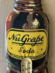 NuGrape Soda Die-cut Steel Sign with Thermometer