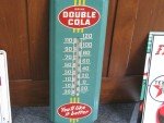 Vintage Double Cola Metal Wall Thermometer