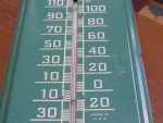 Vintage Double Cola Metal Wall Thermometer