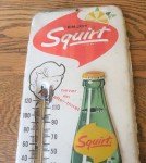Vintage Squirt Soda Advertising Thermometer Sign