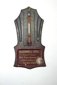 McDonnell Bros. Antique Thermometer - Blue Flame Design
