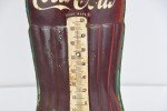 Vintage Coca-Cola Bottle Thermometer - 1950s Tin Sign