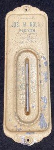 1930s Nolan Meats Antique Advertising Thermometer