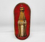 Coca Cola Vintage Metal Embossed Thermometer Sign