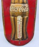 Coca Cola Vintage Metal Embossed Thermometer Sign