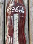 Coca-Cola Vintage Metal Thermometer Bottle Sign 17"x5