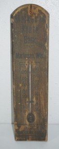 Markesan WIS State Bank Wooden Outdoor Thermometer
