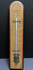 Vintage Wood Advertising Thermometer from Heins & Whelen