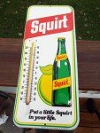 1977 SQUIRT Soda Tin Sign Thermometer