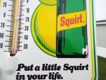 1977 SQUIRT Soda Tin Sign Thermometer