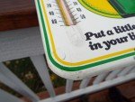 1977 SQUIRT Soda Tin Sign Thermometer