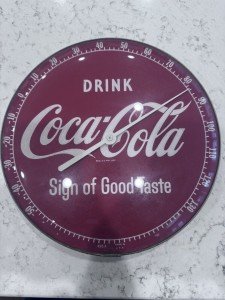 Coca-Cola Vintage Round Thermometer Sign
