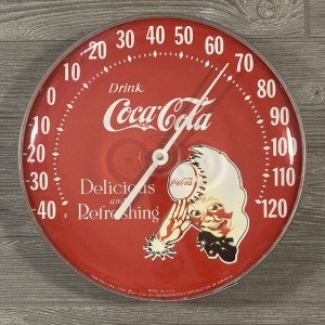 Coca Cola Jumbo Dial 12” Antique Thermometer
