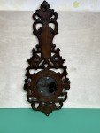Antique Wood Carved Black Forest Thermometer Barometer