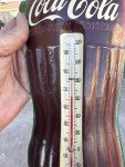 Coca-Cola Vintage Tin Bottle Thermometer Sign