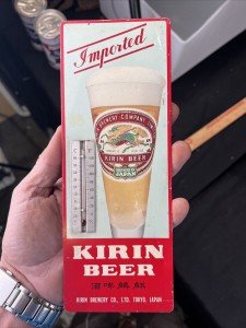 Kirin Beer Antique Thermometer Sign - Tokyo
