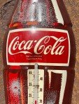 1960s Antique Coca Cola Tin Thermometer Sign