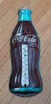 Coca-Cola Vintage Tin Bottle Thermometer Sign 16