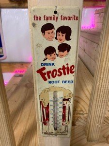 Frostie Root Beer Metal Thermometer Sign 11”