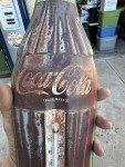 Coca Cola Vintage Tin Bottle Thermometer Sign