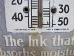 Stafford's Ink Antique Thermometer Sign - Beach Coshocton