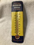 Mission Orange Soda Thermometer Sign from the 1950s