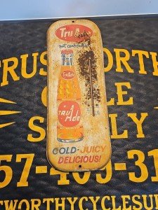 Vintage Tru Ade Advertising Thermometer Soda Sign