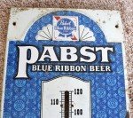 Pabst Blue Ribbon Metal Thermometer Sign