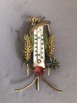 Antique Cold Painted Bronze Figural Thermometer