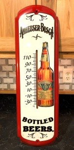 Anheuser-Busch Vintage Beer Thermometer 8.25" x 27