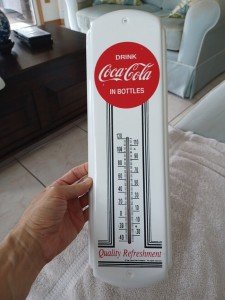 Coca-Cola Vintage Metal Advertising Thermometer Sign 5x17