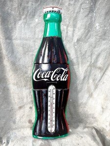 Coca-Cola Bottle Thermometer - Retro Tin Sign