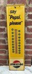 1960s Pepsi Please Metal Thermometer Sign